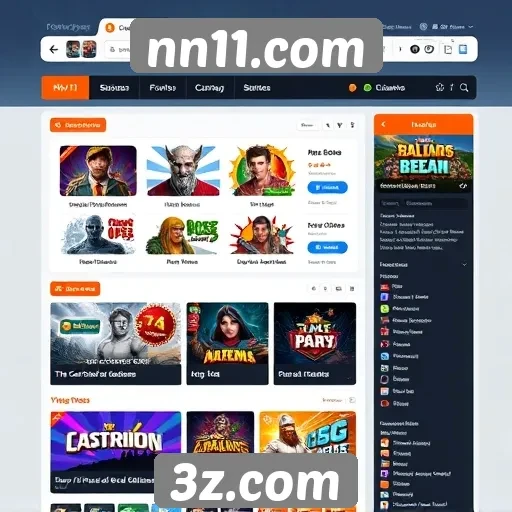 Navegação e interface do usuário no nn11.com