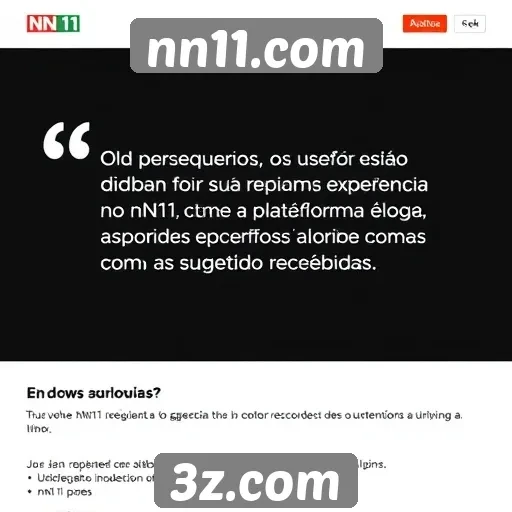 Feedback dos usuários sobre a experiência no nn11.com