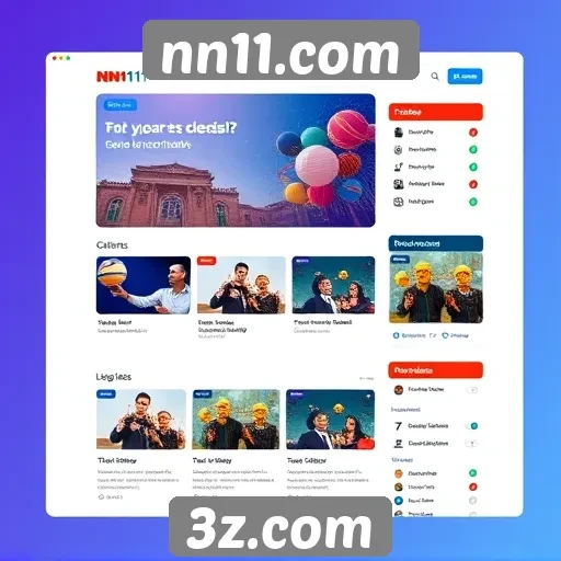 Interface do usuário do site nn11.com